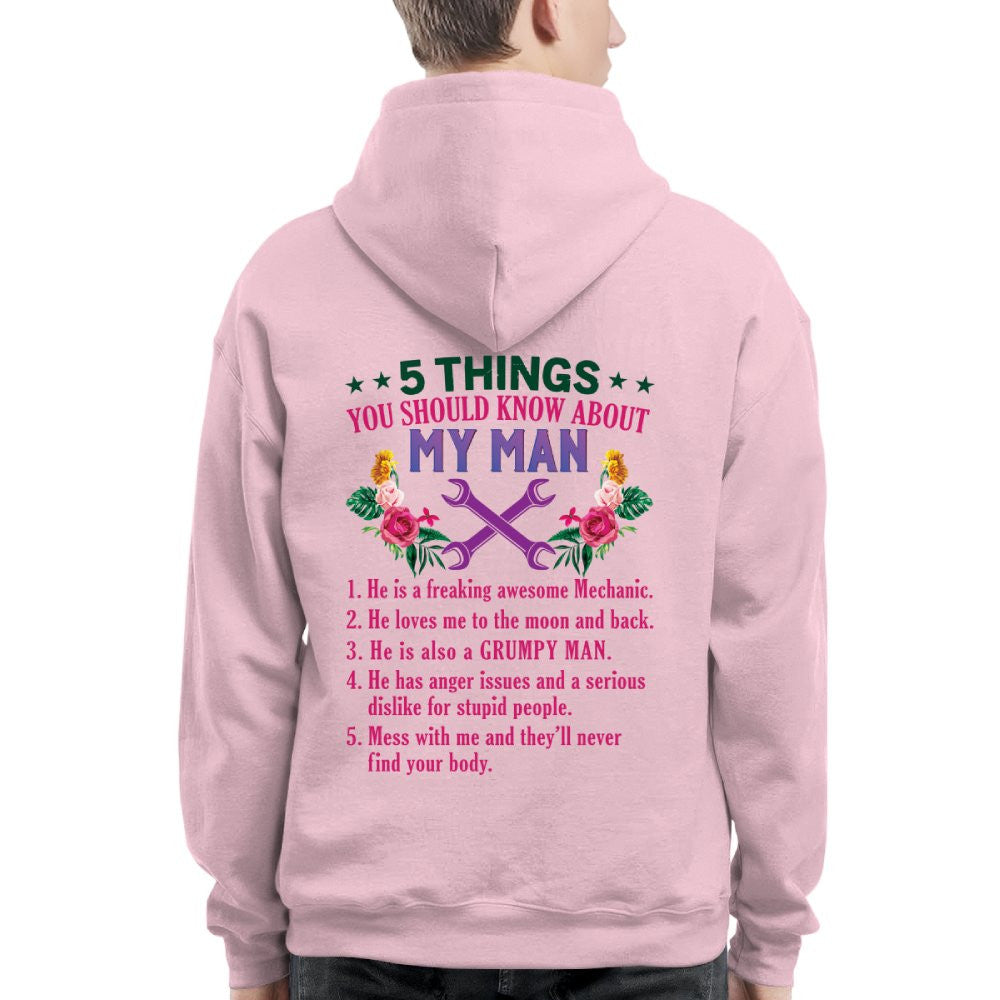 5 Things You Should Know - Mechanic Husband Humor T-Shirt, Hoodie & More - grunx260804-0045