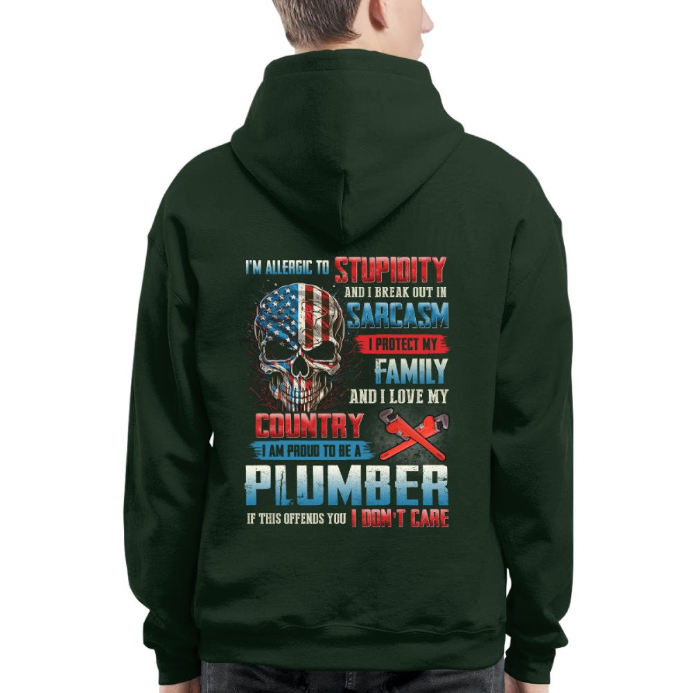 Allergic To Stupidity Plumber T-Shirts Hoodies Sweatshirts Long Sleeves - grunx260804-0091