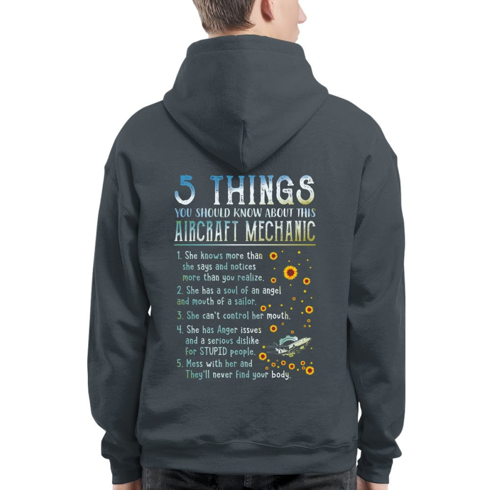 5 Things About Her - Aircraft Mechanic Female Quote T-Shirt, Hoodie & More - grunx260804-0054