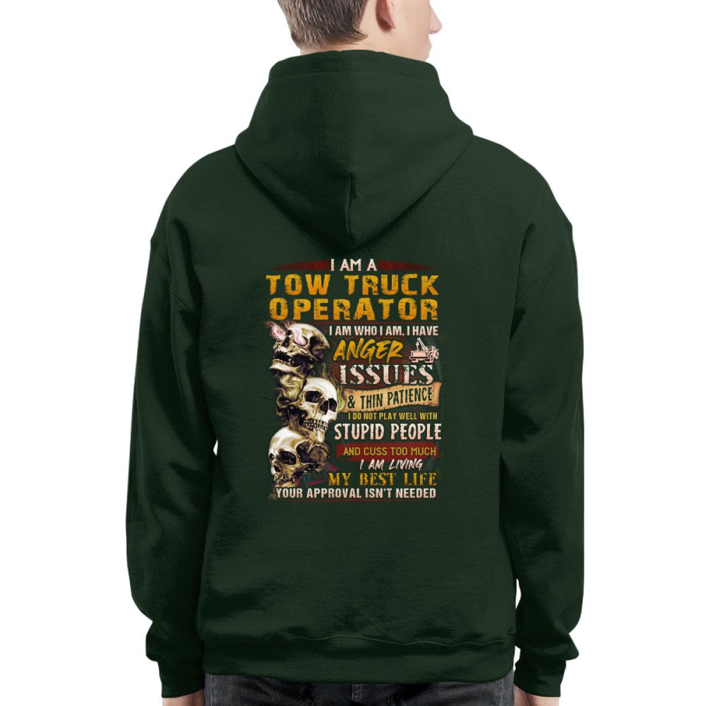 Anger Issues Tow Truck Operator Apparel - Skull Attitude T-Shirt, Hoodie & More - grunx260804-0172