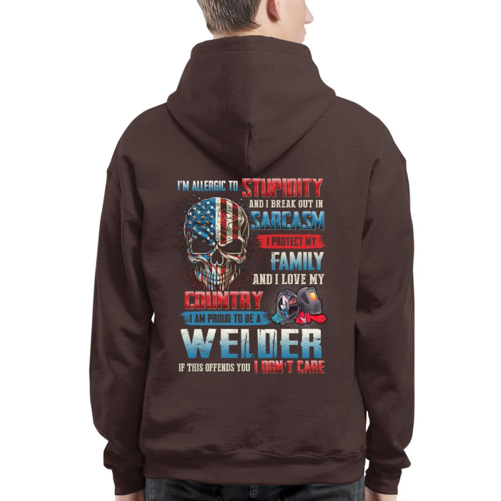 Allergic To Stupidity Welder T-Shirts Hoodies Sweatshirts Long Sleeves - grunx260804-0093