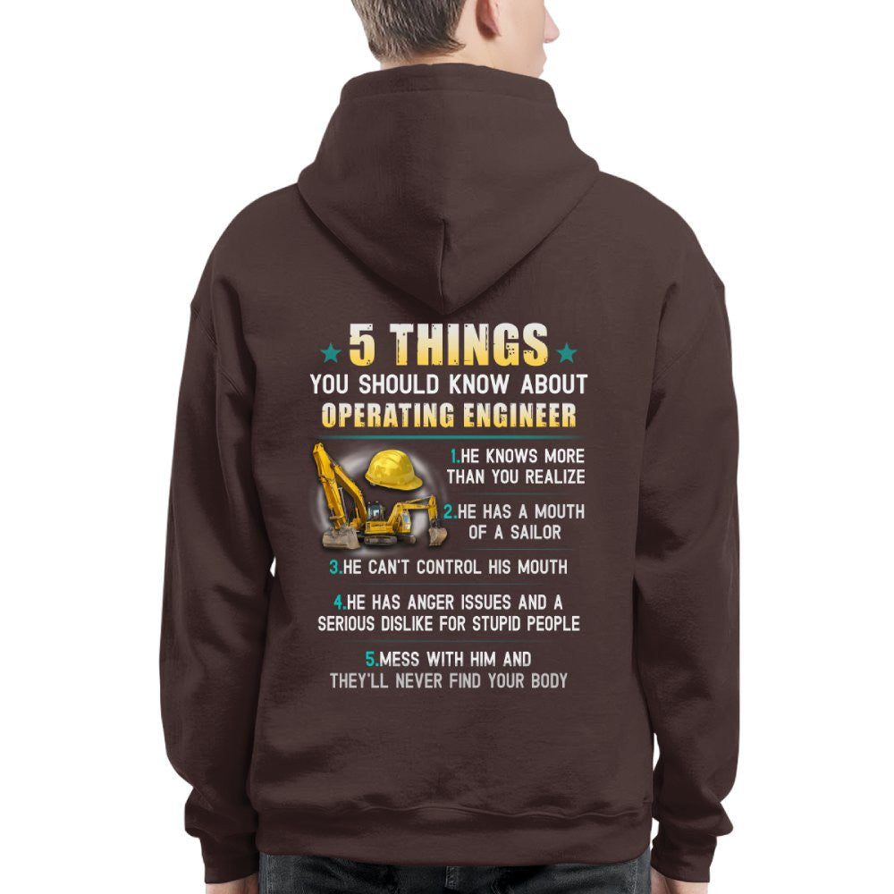 5 Things You Should Know - Operating Engineer Humor T-Shirt Hoodie & More - grunx260804-0053