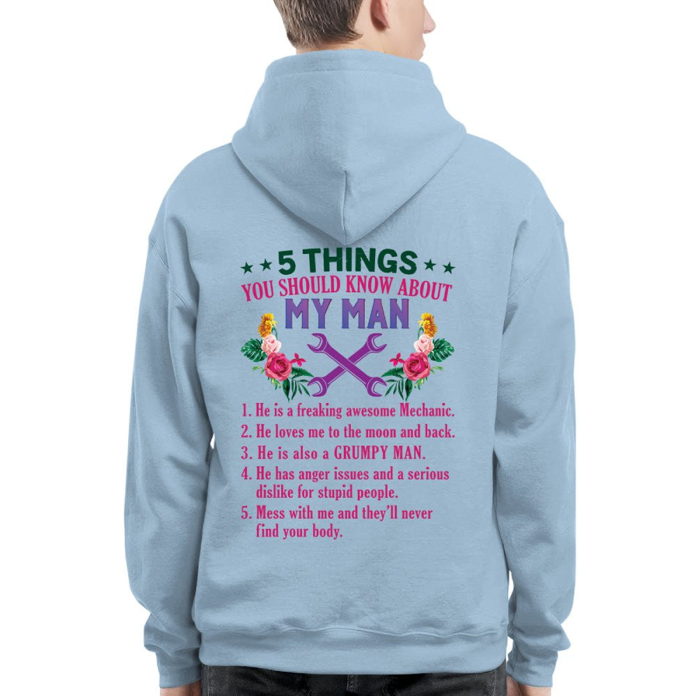 5 Things You Should Know - Mechanic Husband Humor T-Shirt, Hoodie & More - grunx260804-0045