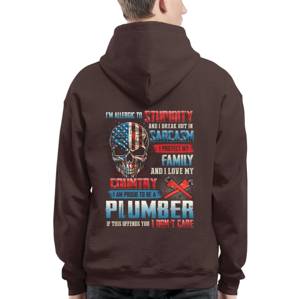 Allergic To Stupidity Plumber T-Shirts Hoodies Sweatshirts Long Sleeves - grunx260804-0091