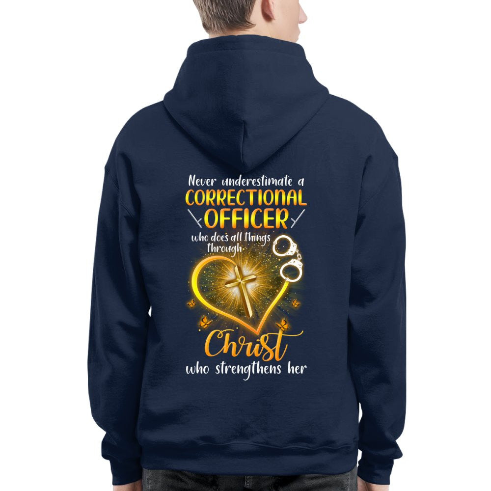 Faith & Strength - Correctional Officer Christ Quote T-Shirt, Hoodie & More - grunx260804-0094