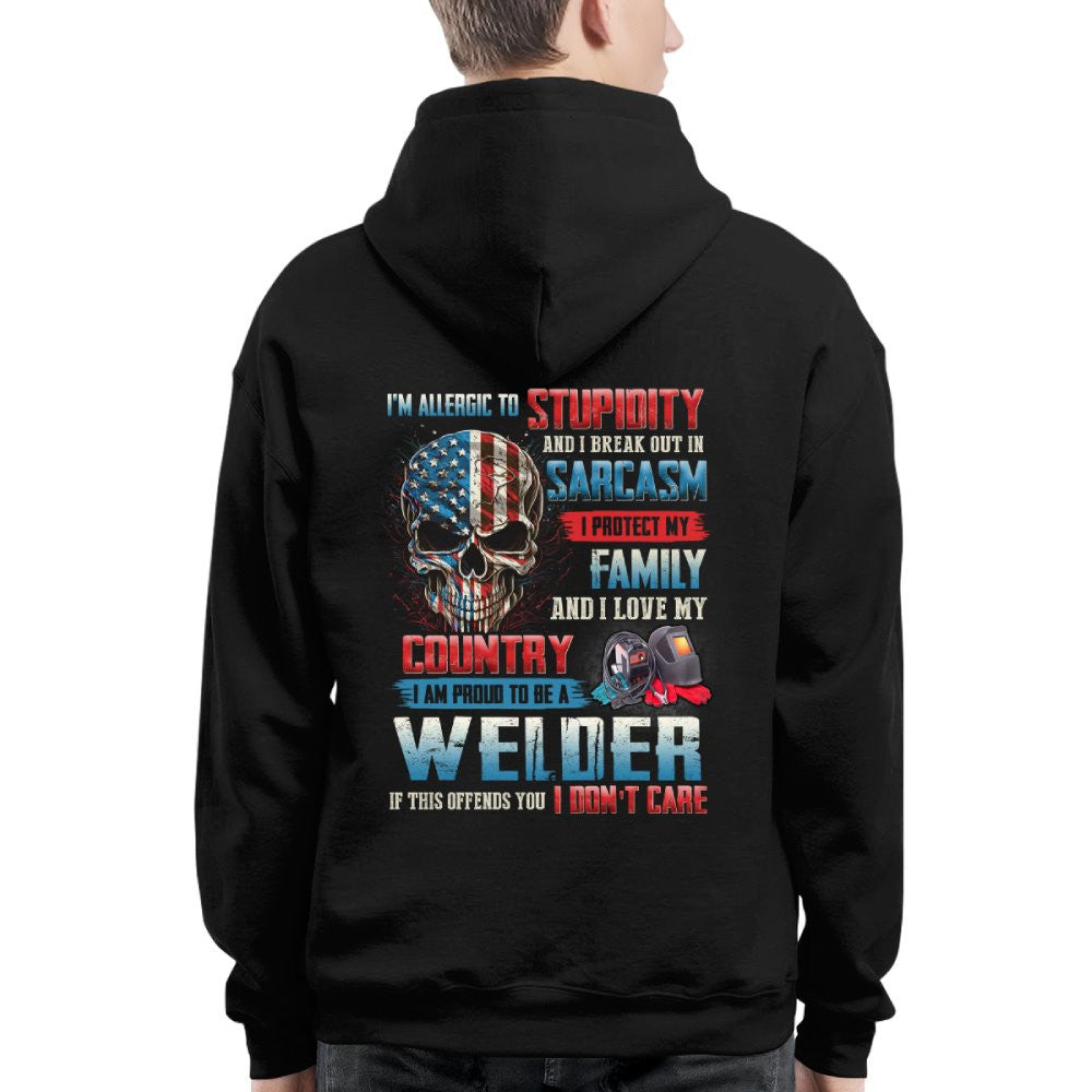 Allergic To Stupidity Welder T-Shirts Hoodies Sweatshirts Long Sleeves - grunx260804-0093