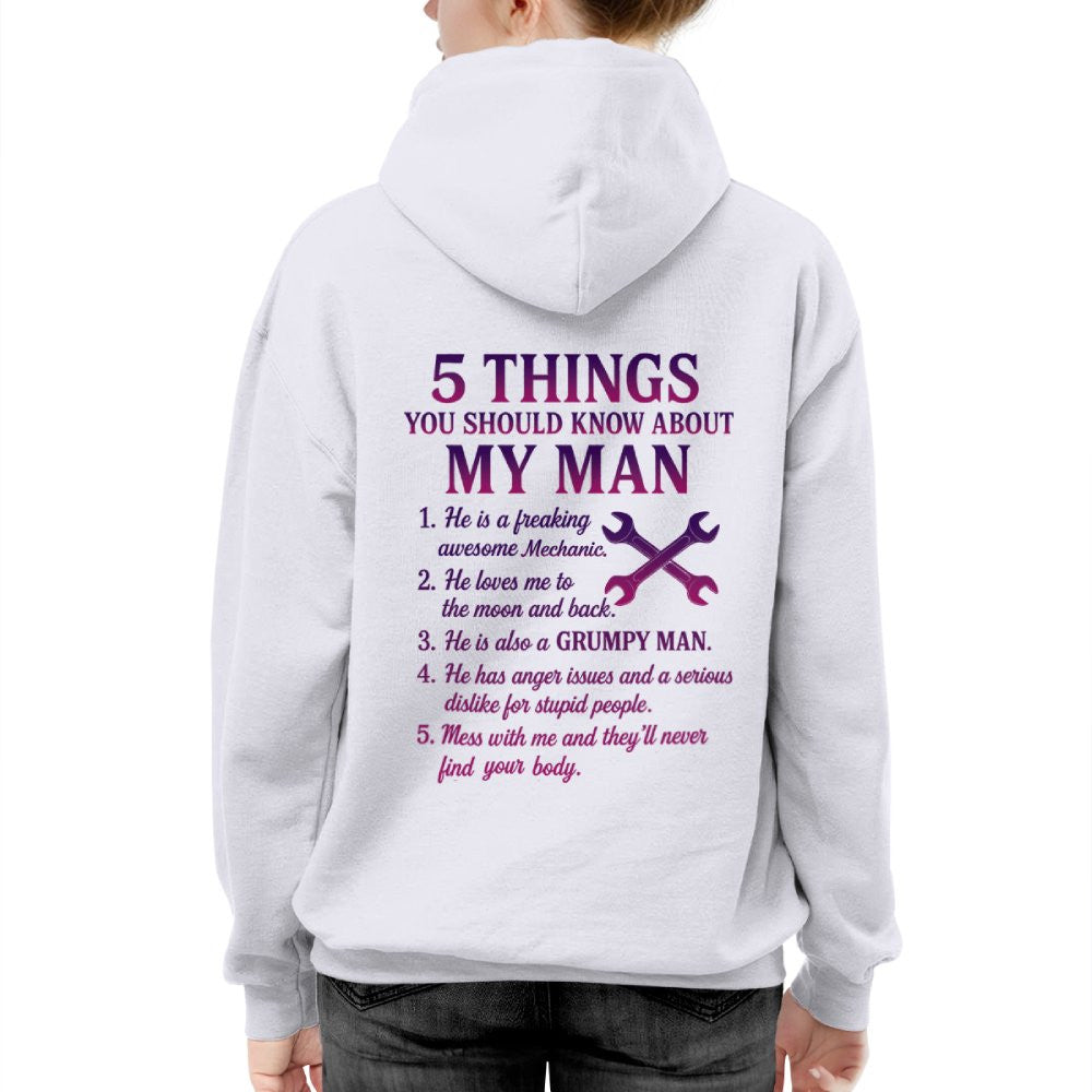 5 Things You Should Know - Mechanic Wife Funny T-Shirt, Hoodie & More - grunx260804-0046