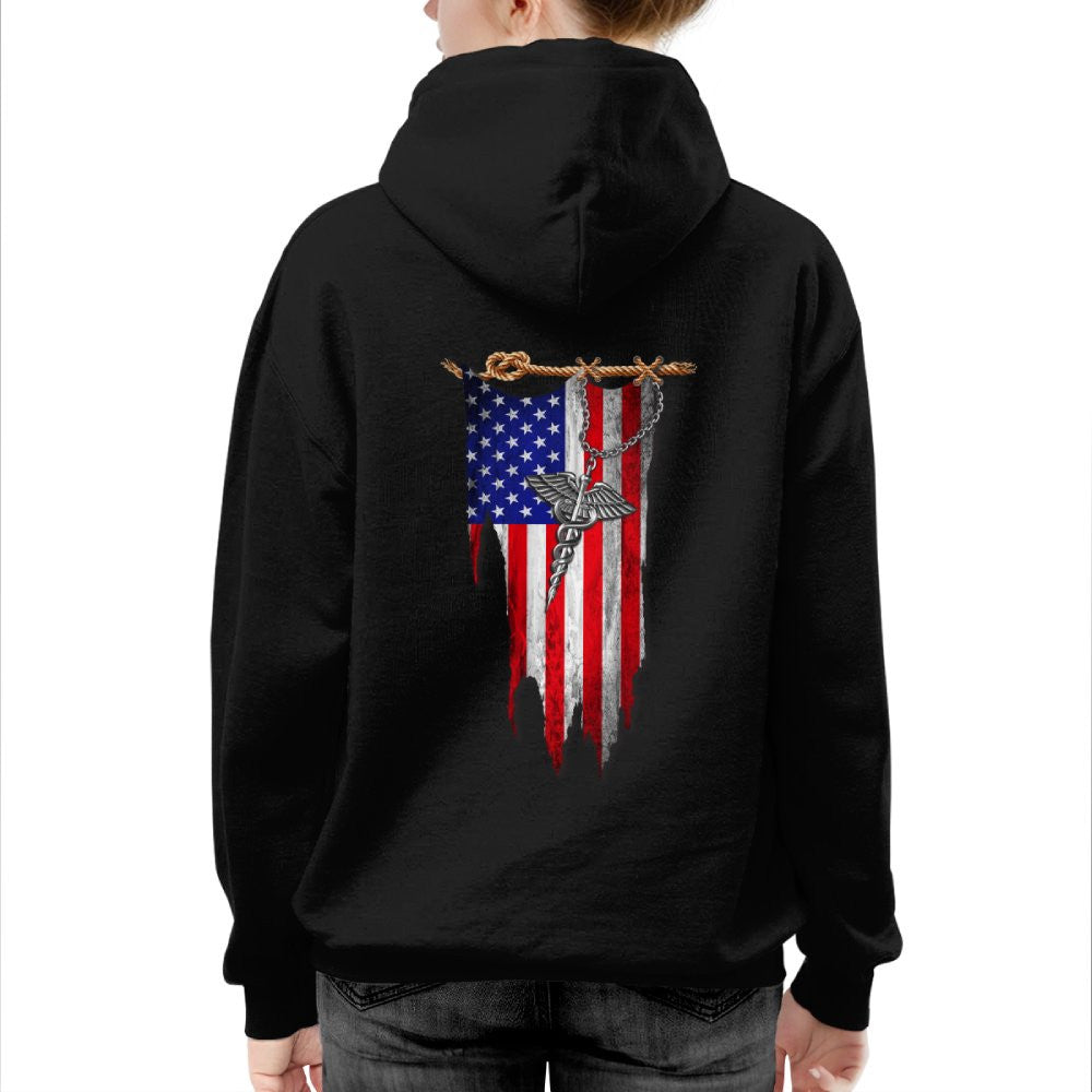 American Flag Caduceus Nurse Apparel - Patriotic T-Shirt Hoodie & More - grunx260804-0142