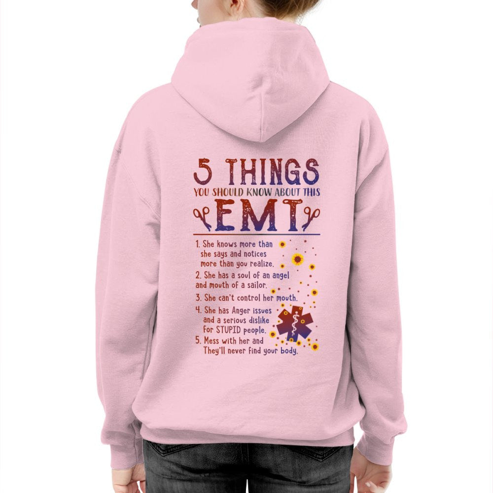 5 Things EMT Warning Apparel - Funny List T-Shirt, Hoodie & More - grunx260804-0019