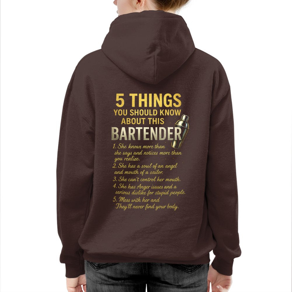 5 Things You Should Know About This Bartender - Funny Quote T-Shirt, Hoodie & More - grunx260804-0038