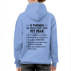5 Things About My Trucker Man Apparel - Funny Love Quote T-Shirt, Hoodie & More - grunx260804-0014