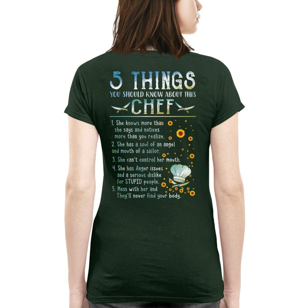 Chef 5 Things You Should Know Apparel - Funny Chef Quote T-Shirt, Hoodie & More - grunx260804-0055