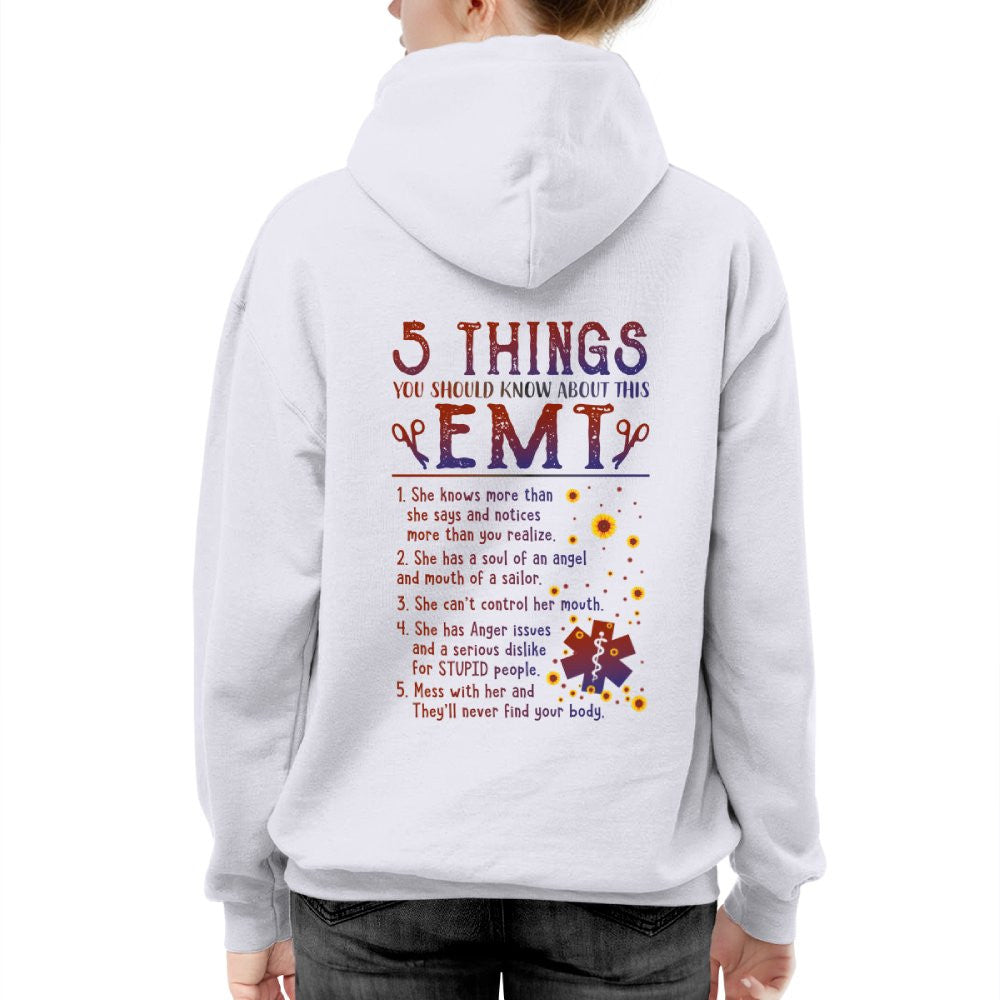 5 Things EMT Warning Apparel - Funny List T-Shirt, Hoodie & More - grunx260804-0019