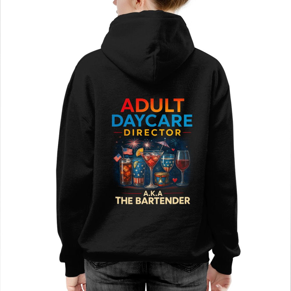 Adult Daycare Director Bartender Apparel - Funny T-Shirt, Hoodie & More - grunx260804-0076