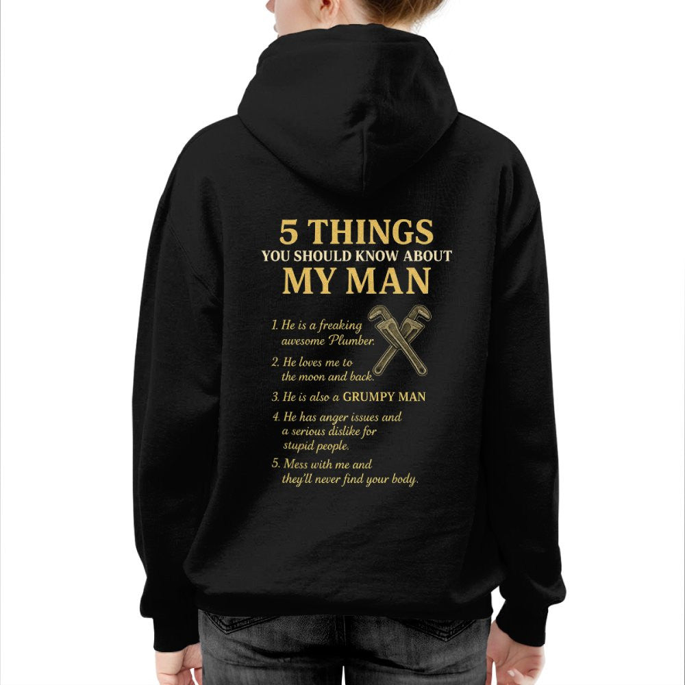 5 Things You Should Know About My Plumber - Funny Quote T-Shirt, Hoodie & More - grunx260804-0034