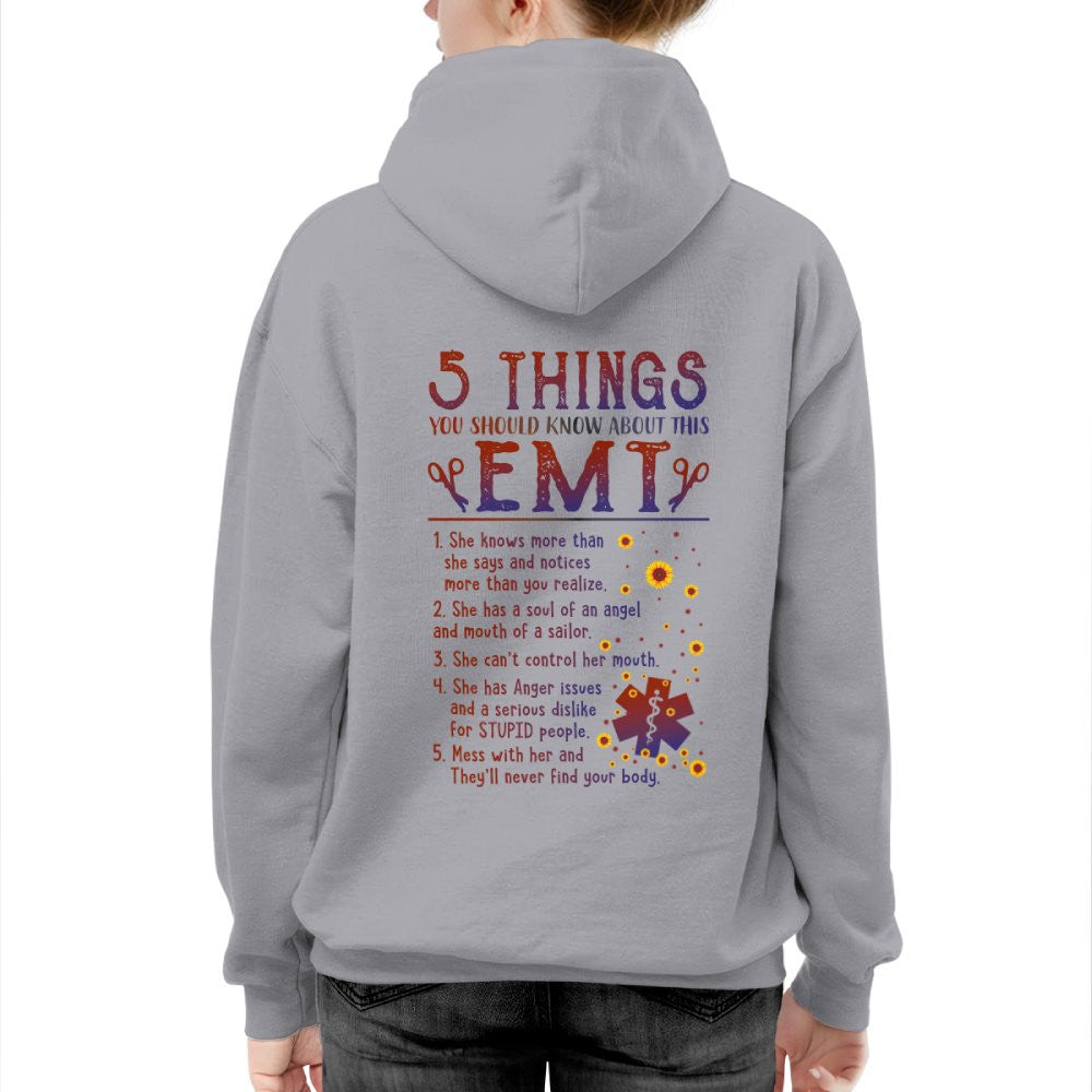 5 Things EMT Warning Apparel - Funny List T-Shirt, Hoodie & More - grunx260804-0019