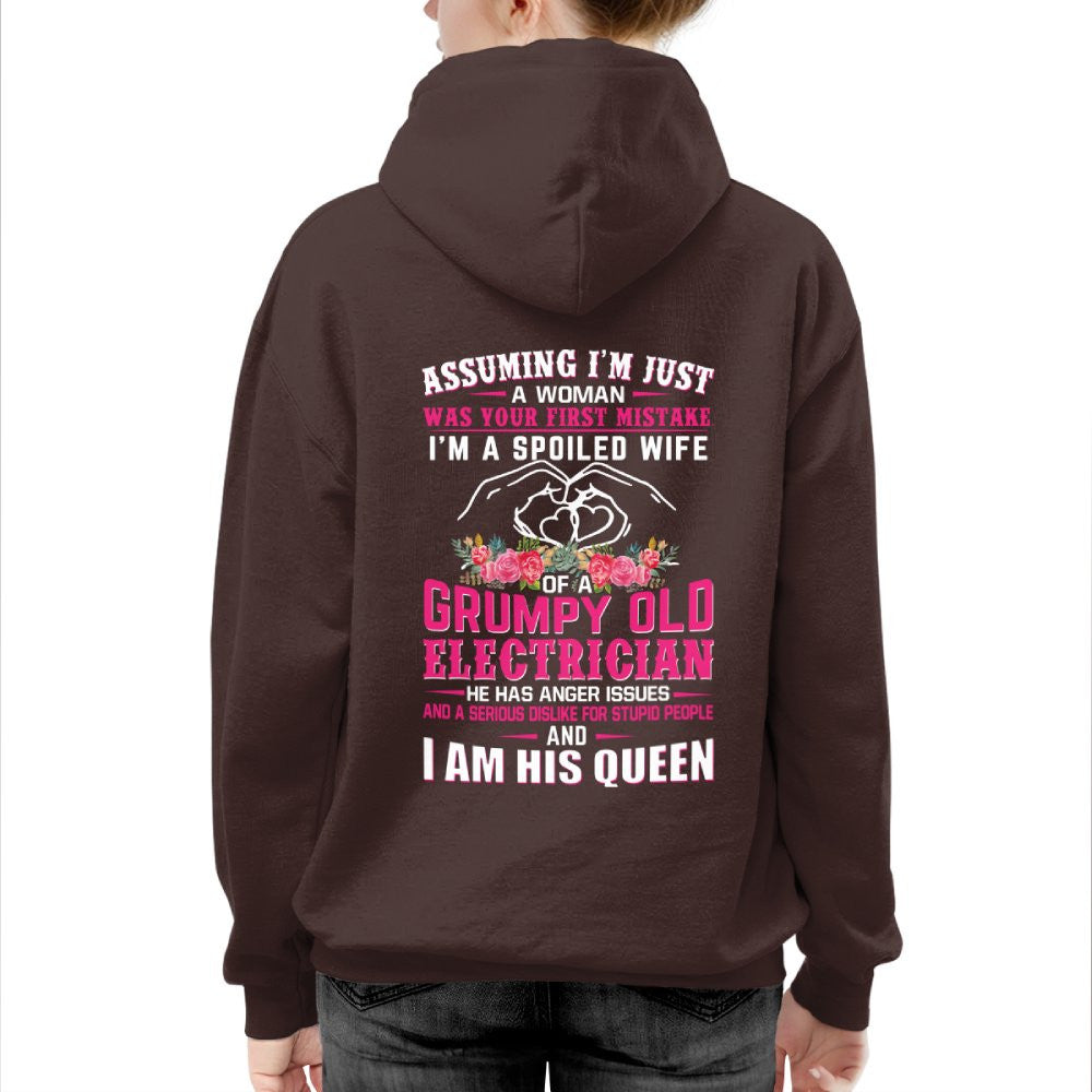 Assuming I'm Just A Woman - Electrician Wife Pride T-Shirt, Hoodie & More - grunx260804-0206