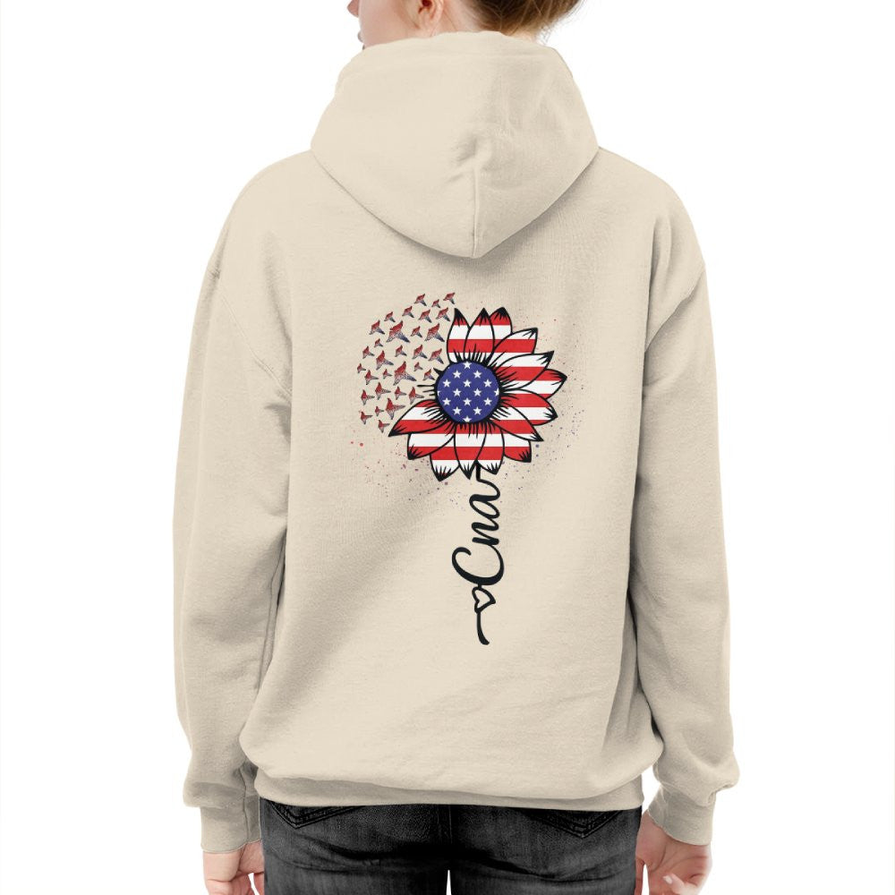 American Flag Flower CNA Apparel - Patriotic Heartbeat T-Shirt, Hoodie & More - grunx260804-0147