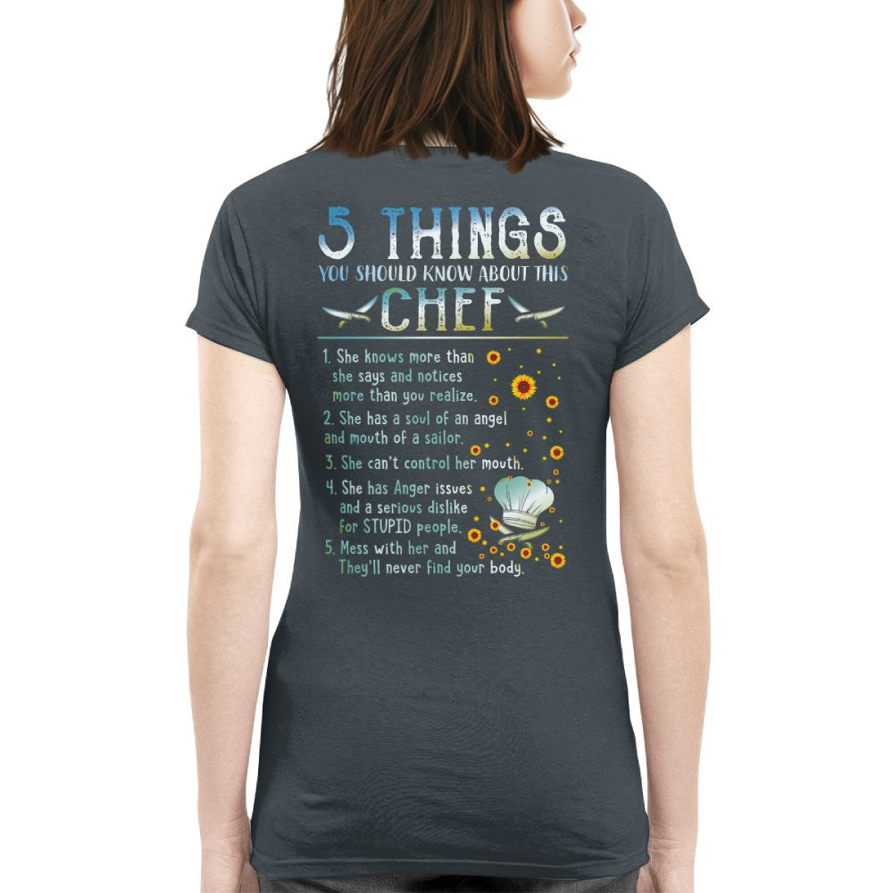 Chef 5 Things You Should Know Apparel - Funny Chef Quote T-Shirt, Hoodie & More - grunx260804-0055