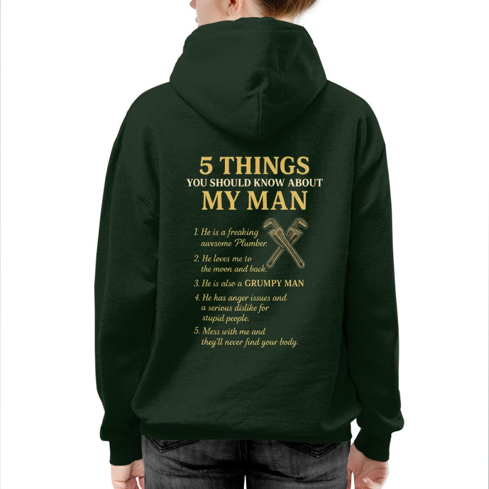 5 Things You Should Know About My Plumber - Funny Quote T-Shirt, Hoodie & More - grunx260804-0034
