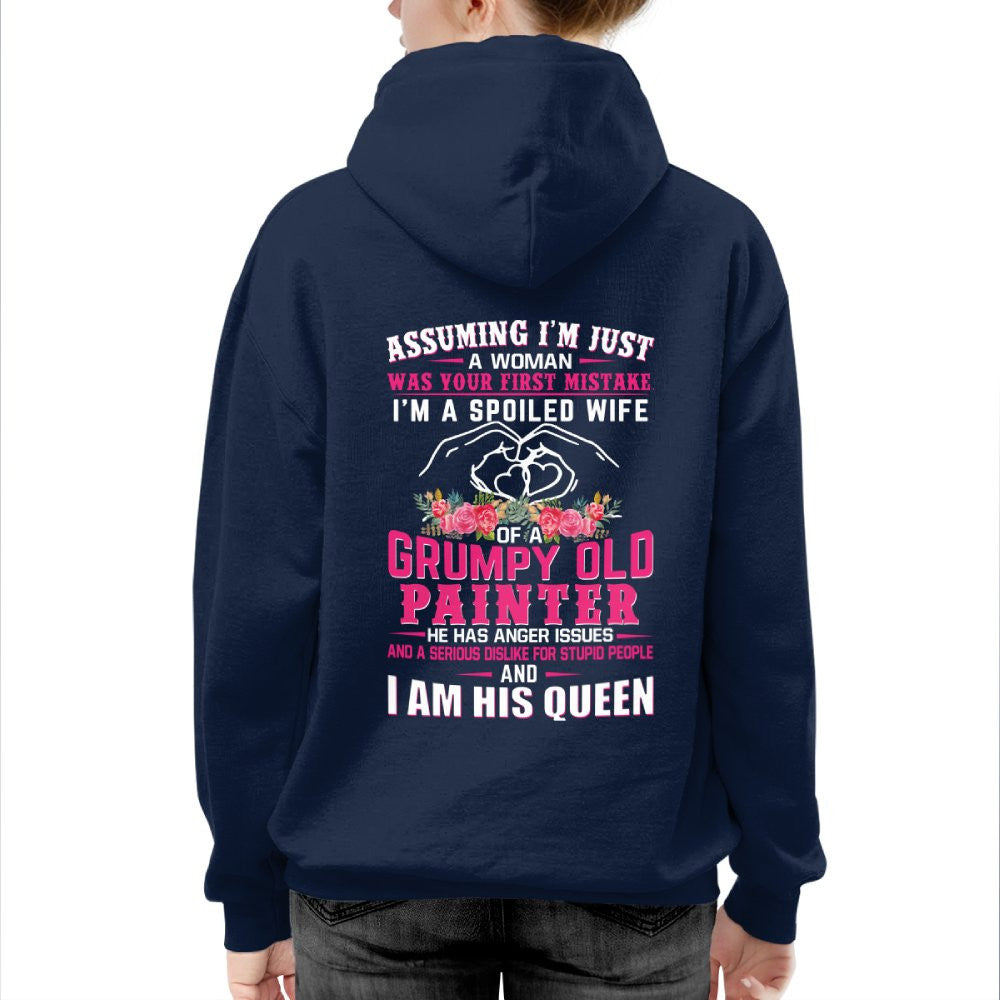 Assuming I'm Just A Woman - Grumpy Painter Wife Quote T-Shirt Hoodie & More - grunx260804-0210