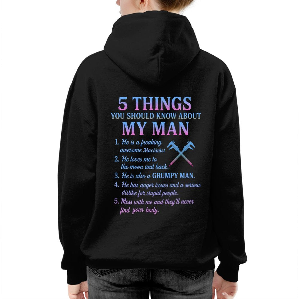 5 Things About My Machinist Man - Funny Love Quote T-Shirt, Hoodie & More - grunx260804-0002