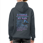 5 Things You Should Know About My Man Hoodie - Funny Heavy Equipment Operator Gift - grunx260804-0029