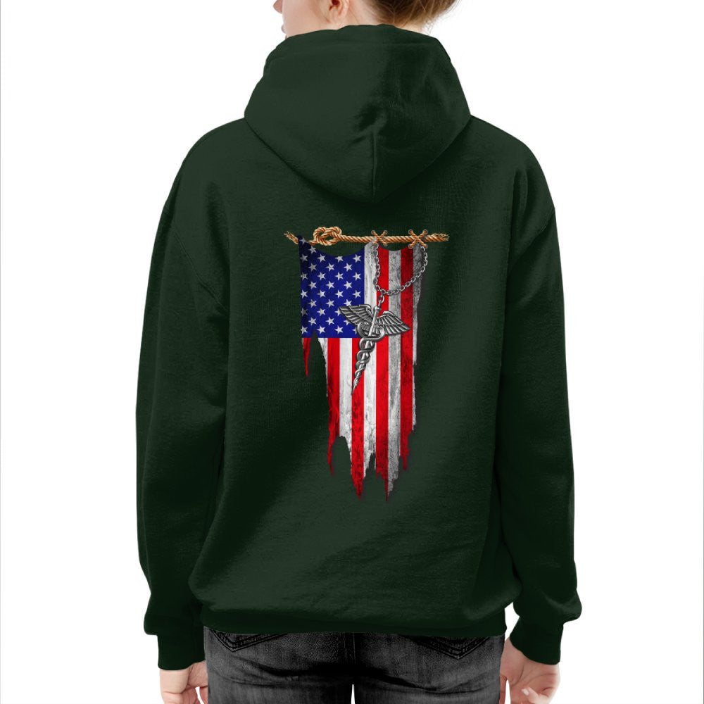 American Flag Caduceus Nurse Apparel - Patriotic T-Shirt Hoodie & More - grunx260804-0142