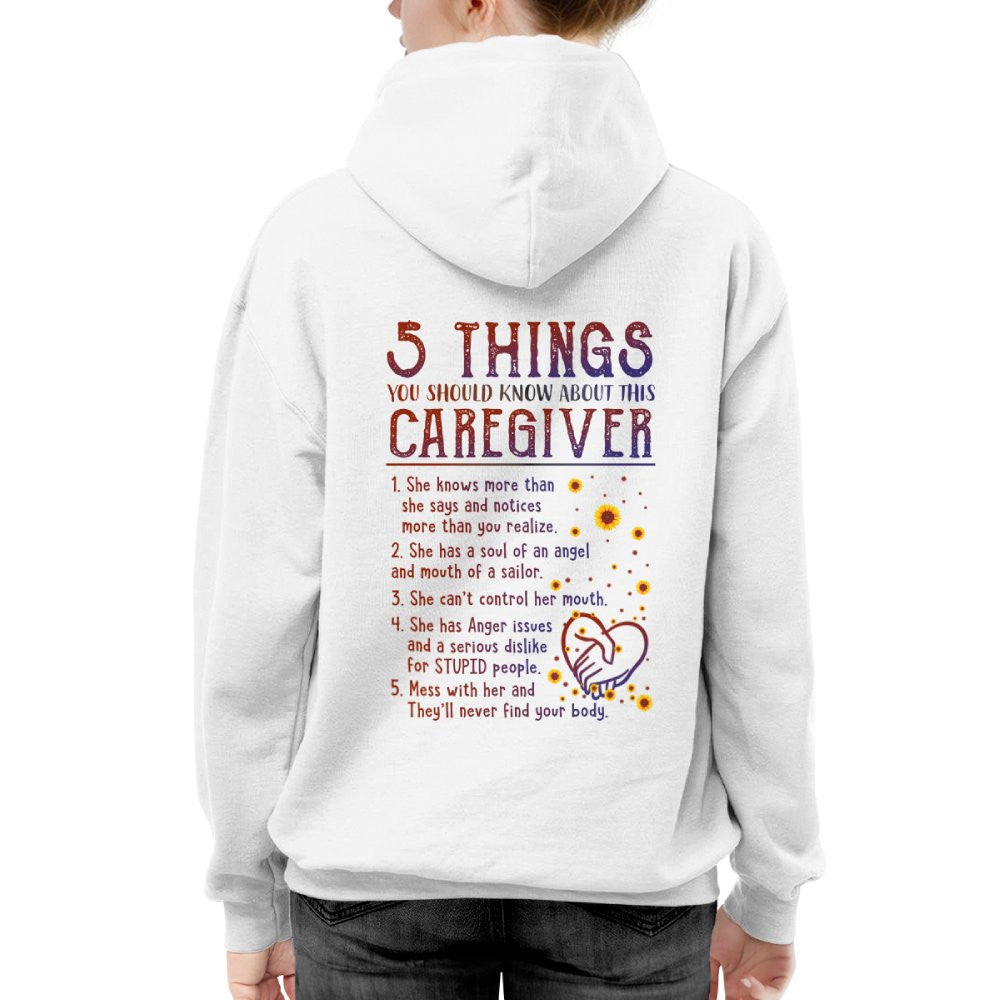 5 Things Caregiver Warning Apparel - Funny Quote T-Shirt, Hoodie & More - grunx260804-0018