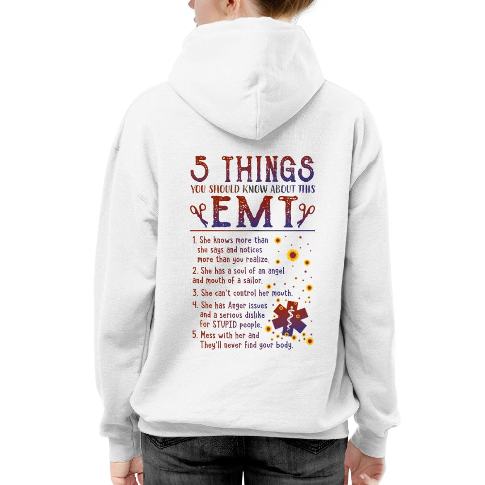 5 Things EMT Warning Apparel - Funny List T-Shirt, Hoodie & More - grunx260804-0019