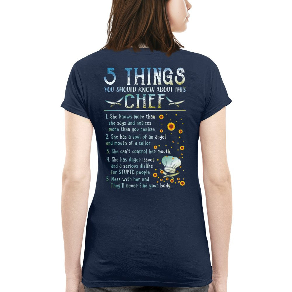 Chef 5 Things You Should Know Apparel - Funny Chef Quote T-Shirt, Hoodie & More - grunx260804-0055