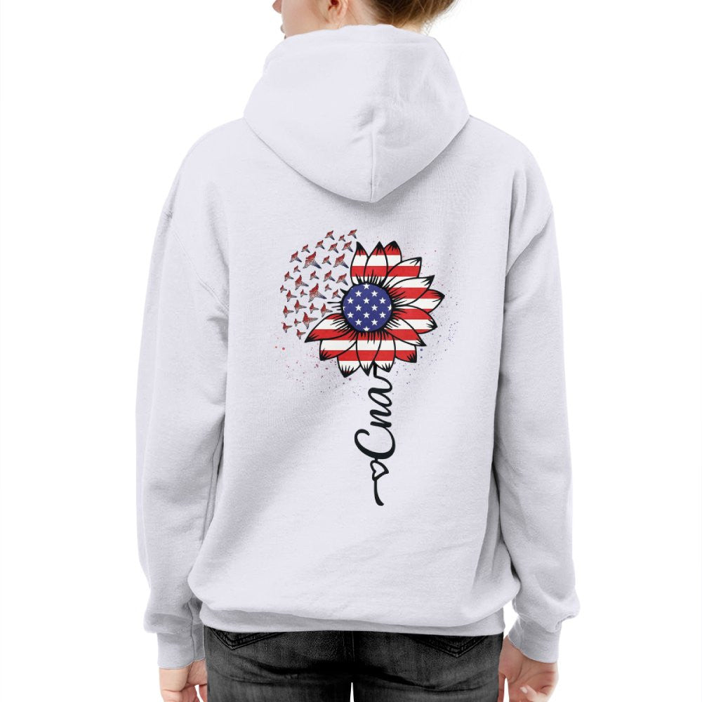 American Flag Flower CNA Apparel - Patriotic Heartbeat T-Shirt, Hoodie & More - grunx260804-0147
