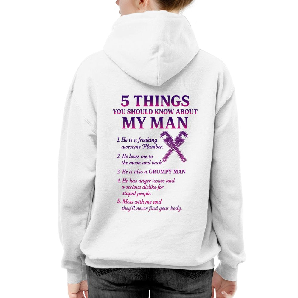 5 Things About My Plumber Man Apparel - Funny Relationship T-Shirt, Hoodie & More - grunx260804-0013