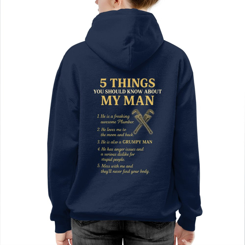 5 Things You Should Know About My Plumber - Funny Quote T-Shirt, Hoodie & More - grunx260804-0034
