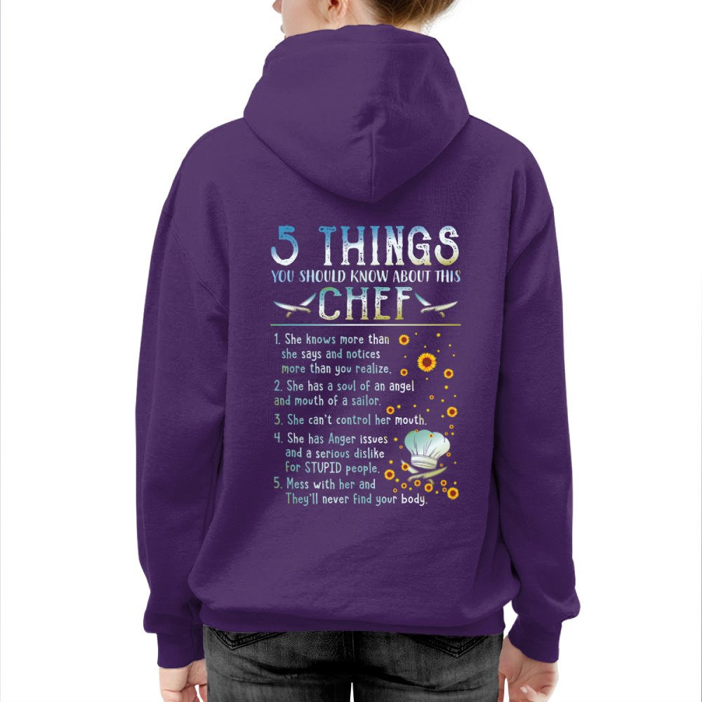 Chef 5 Things You Should Know Apparel - Funny Chef Quote T-Shirt, Hoodie & More - grunx260804-0055