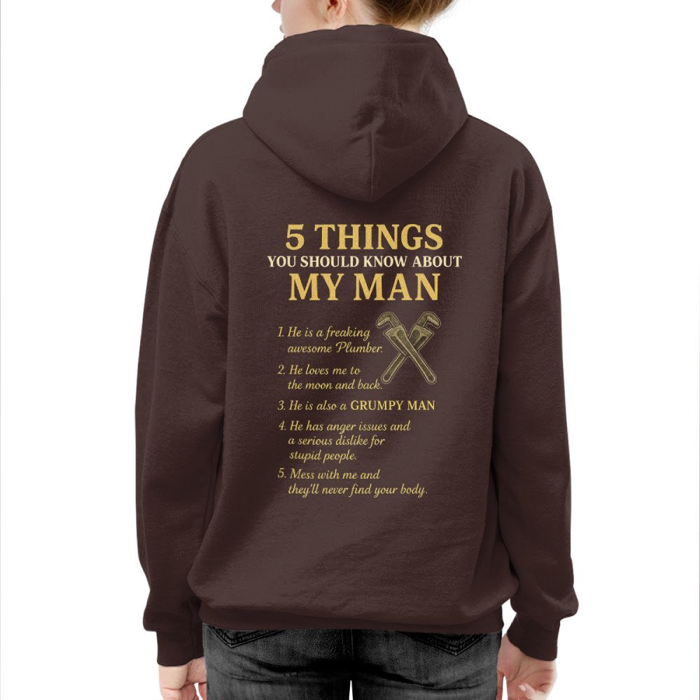 5 Things You Should Know About My Plumber - Funny Quote T-Shirt, Hoodie & More - grunx260804-0034