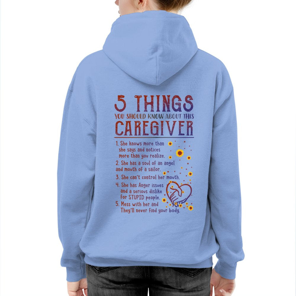 5 Things Caregiver Warning Apparel - Funny Quote T-Shirt, Hoodie & More - grunx260804-0018