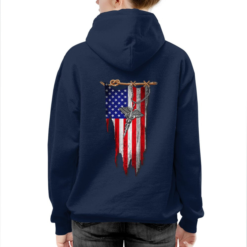 American Flag Caduceus Nurse Apparel - Patriotic T-Shirt Hoodie & More - grunx260804-0142