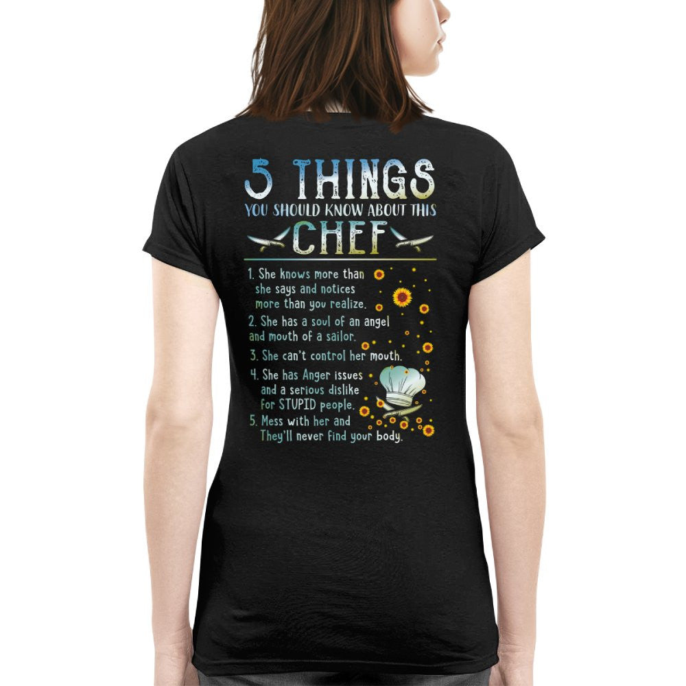 Chef 5 Things You Should Know Apparel - Funny Chef Quote T-Shirt, Hoodie & More - grunx260804-0055
