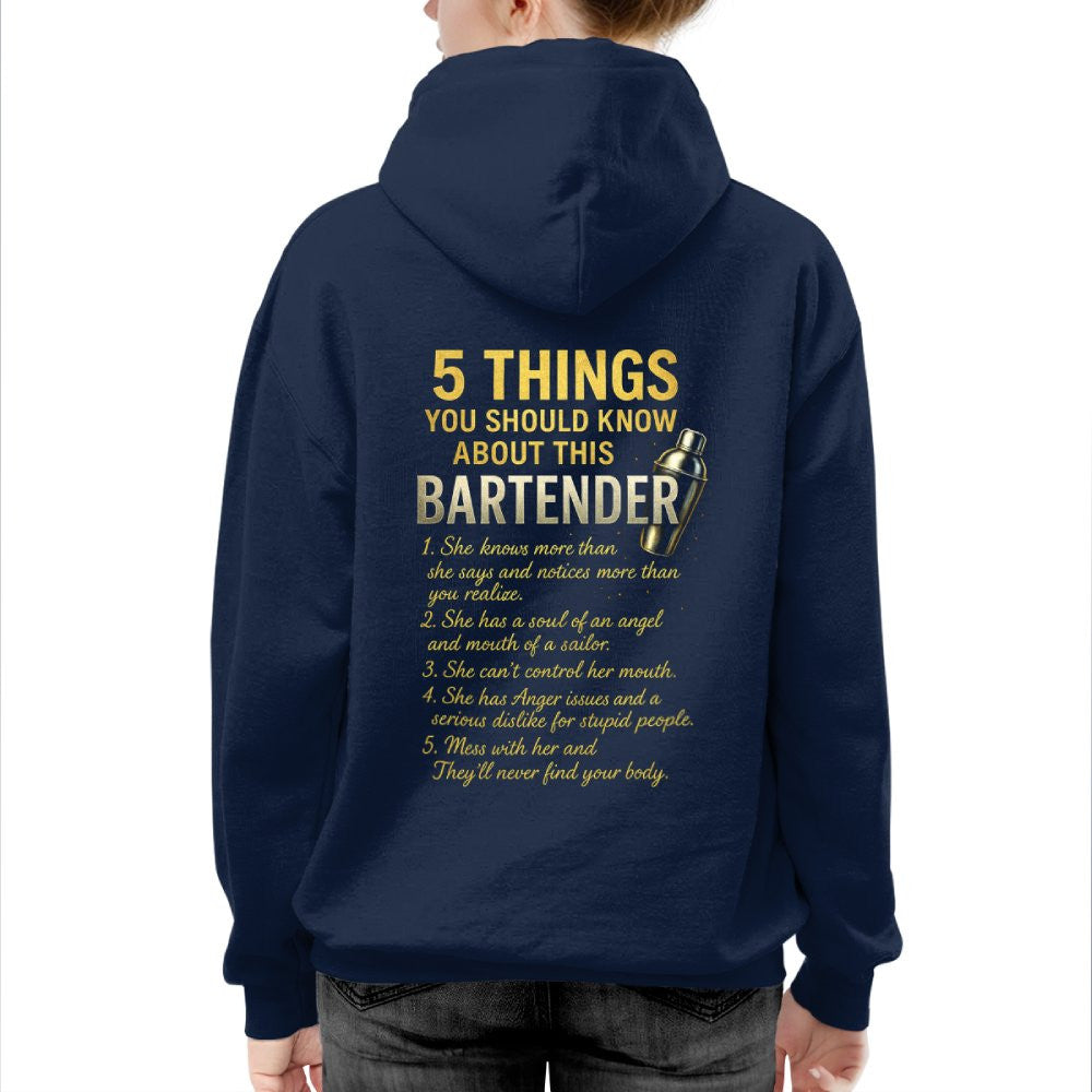 5 Things You Should Know About This Bartender - Funny Quote T-Shirt, Hoodie & More - grunx260804-0038