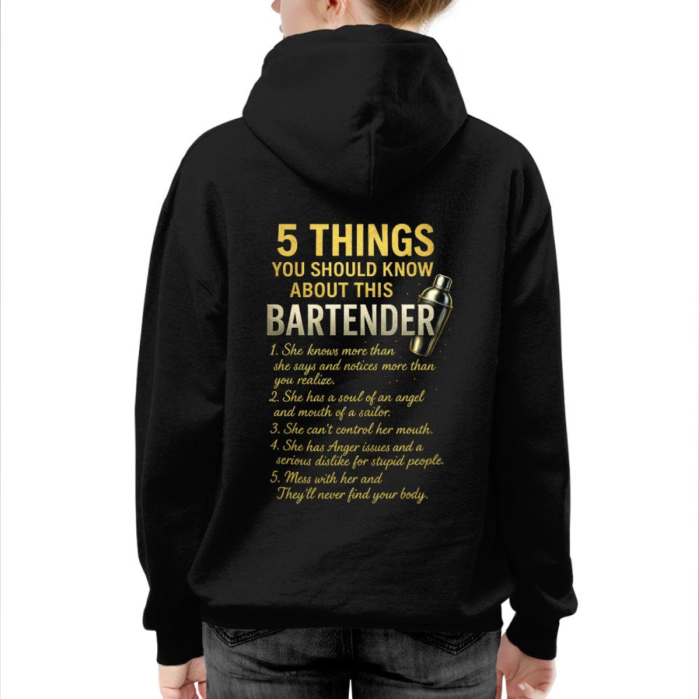 5 Things You Should Know About This Bartender - Funny Quote T-Shirt, Hoodie & More - grunx260804-0038
