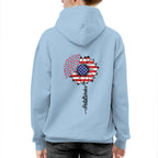 American Flag Flower Postal Worker Apparel - Patriotic T-Shirt, Hoodie & More - grunx260804-0149