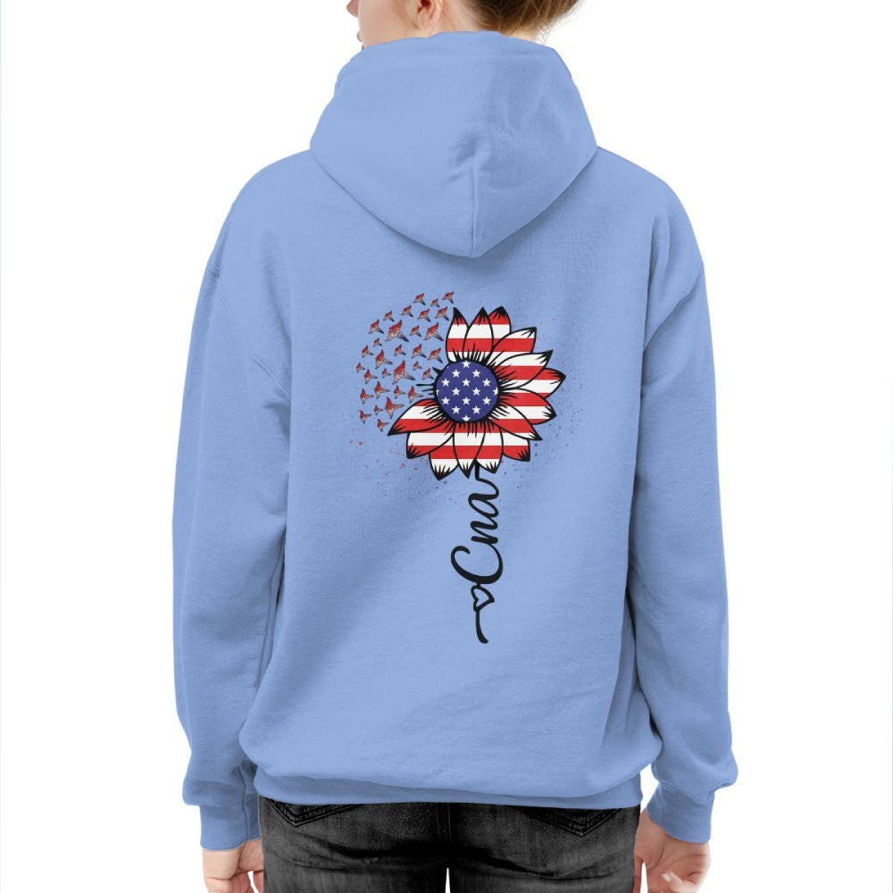 American Flag Flower CNA Apparel - Patriotic Heartbeat T-Shirt, Hoodie & More - grunx260804-0147