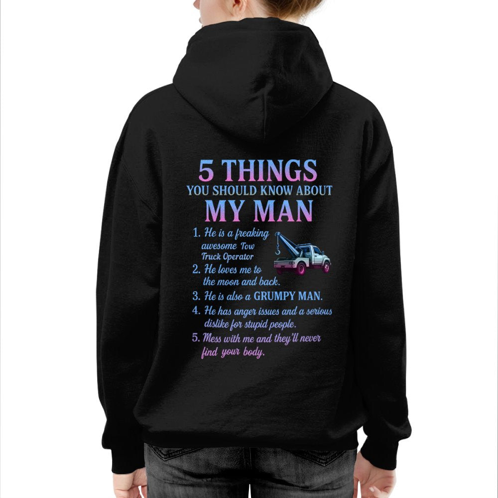 5 Things You Should Know - Tow Truck Operator Quote T-Shirt Hoodie & More - grunx260804-0049