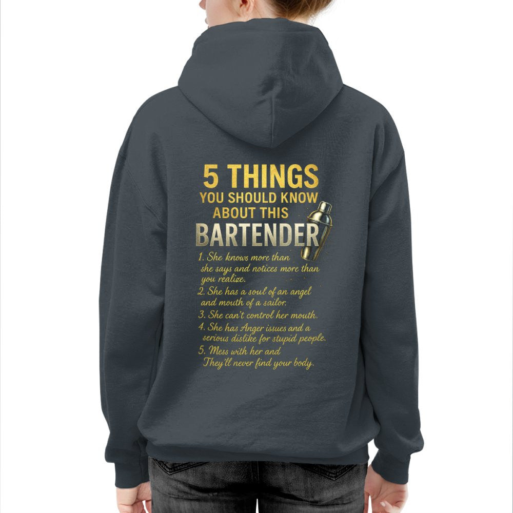 5 Things You Should Know About This Bartender - Funny Quote T-Shirt, Hoodie & More - grunx260804-0038