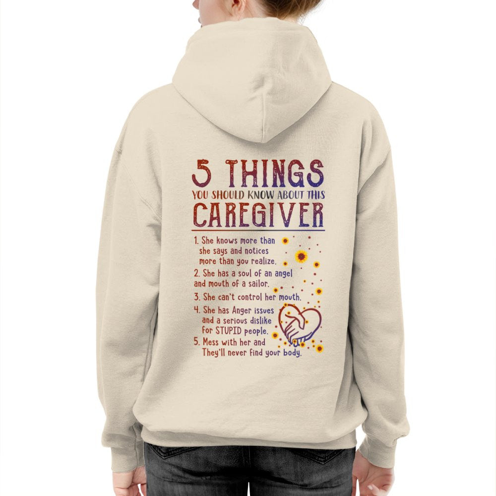 5 Things Caregiver Warning Apparel - Funny Quote T-Shirt, Hoodie & More - grunx260804-0018