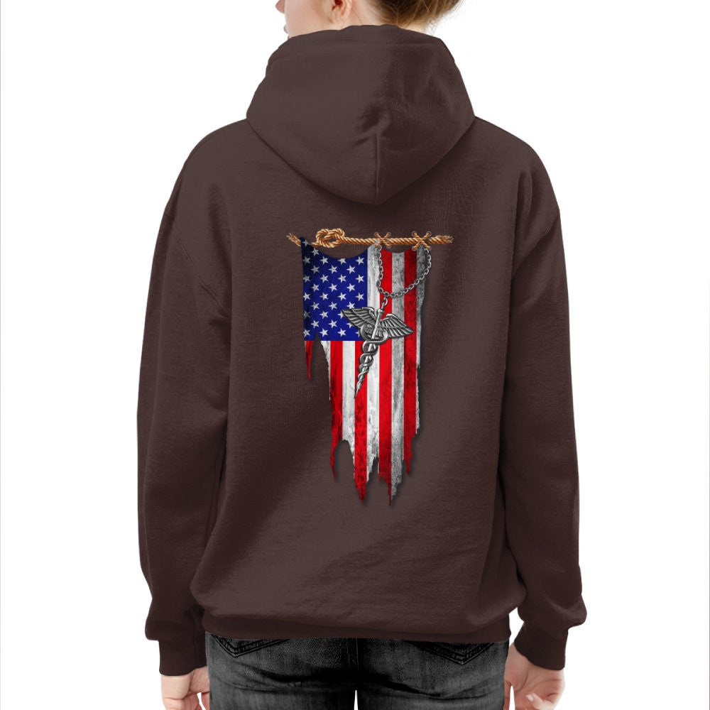 American Flag Caduceus Nurse Apparel - Patriotic T-Shirt Hoodie & More - grunx260804-0142