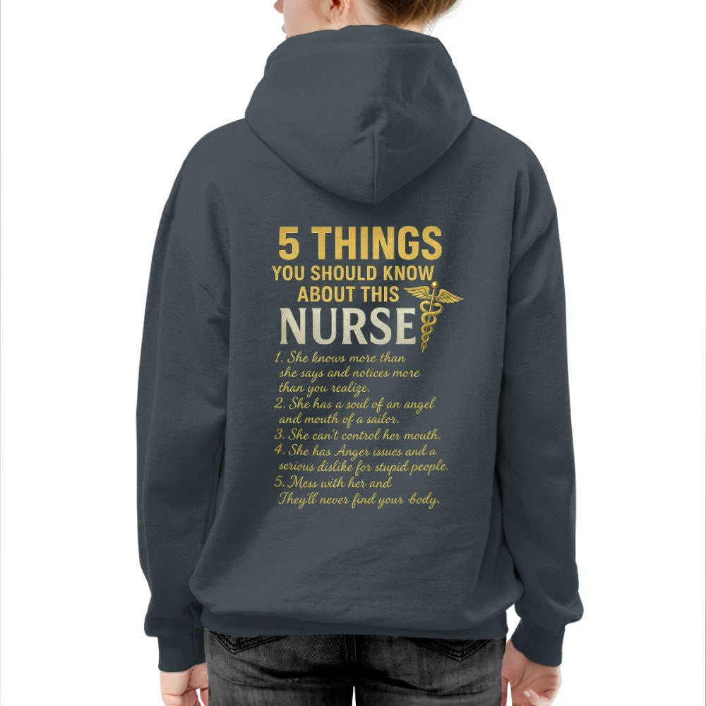 5 Things You Should Know About This Nurse - Funny Quote T-Shirt, Hoodie & More - grunx260804-0040