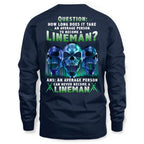 An Average Person Can't Be A Lineman - Skull Design T-Shirt, Hoodie & More - grunx260804-0157