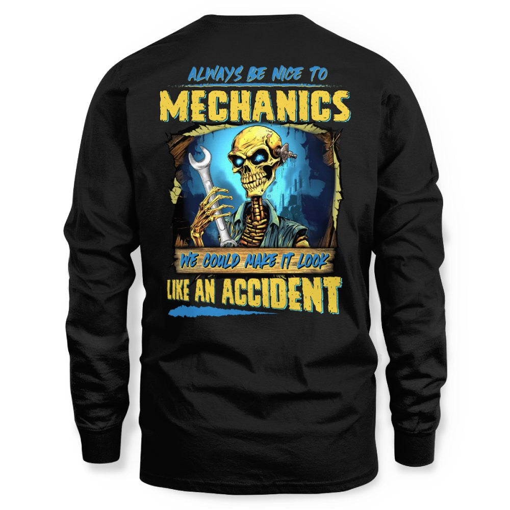 Always Be Nice Mechanics Apparel - Accident Joke T-Shirt Hoodie & More - grunx260804-0101